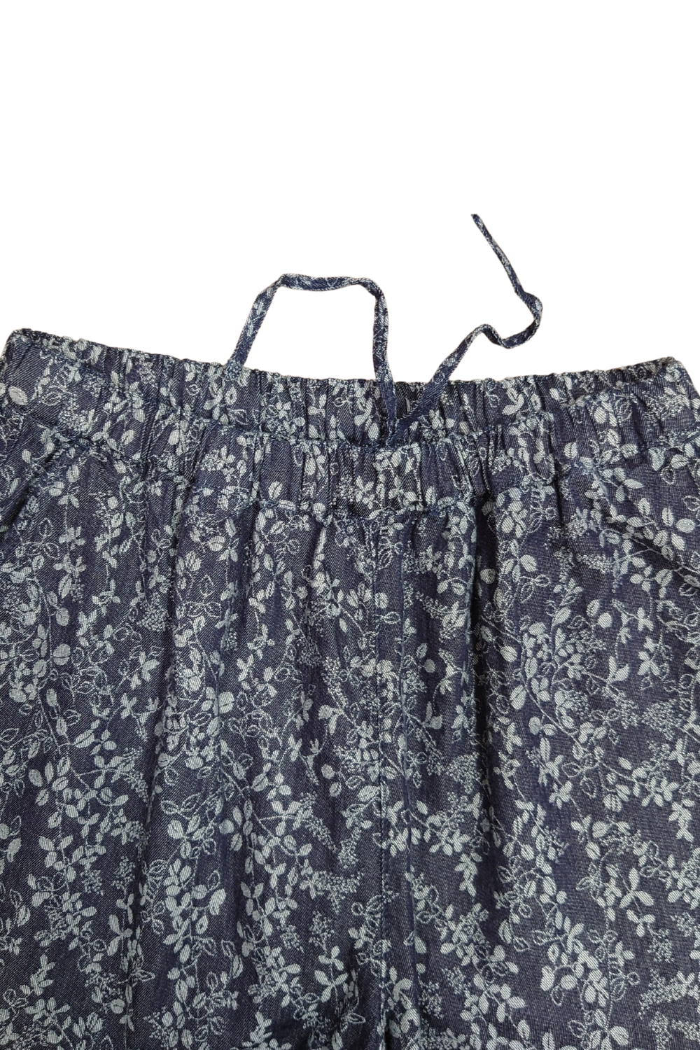 ウエストがラクなジャガードデニムクロップドパンツ#7384-L